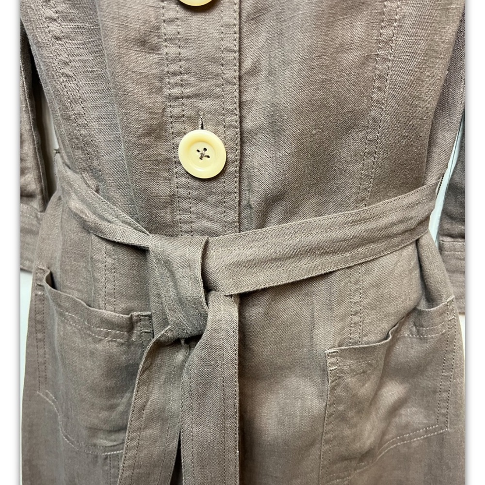 BODEN WH142 Linen Shirt Dress Button Down Brown - Picture 4 of 11
